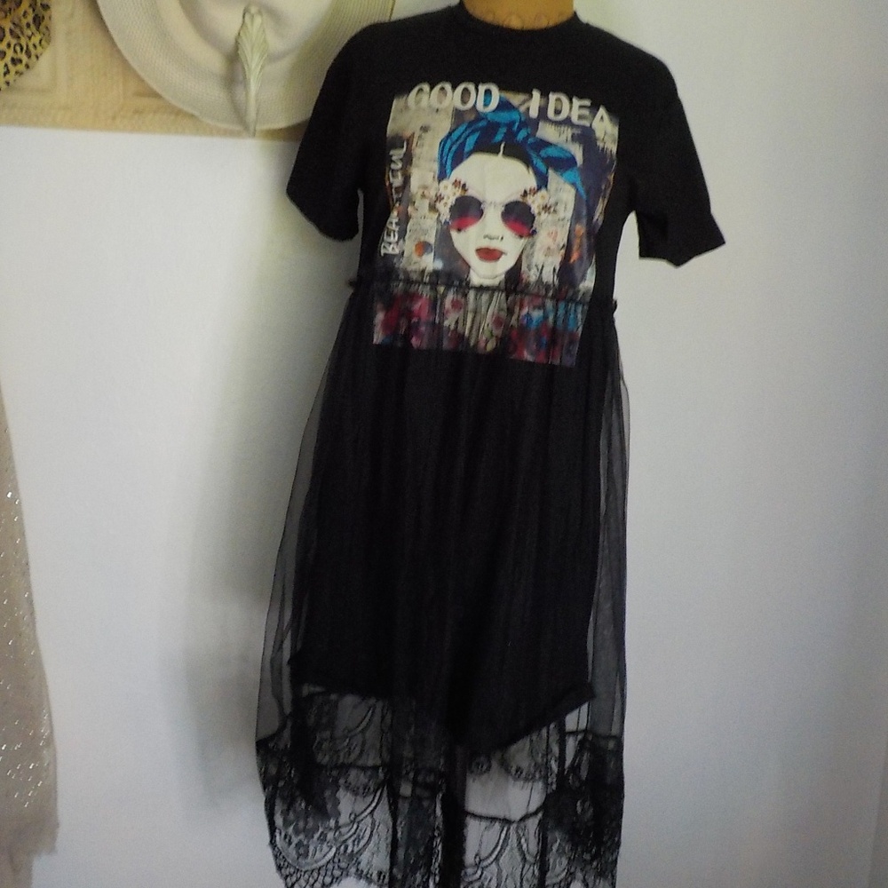 Black Lace-Over Dress
